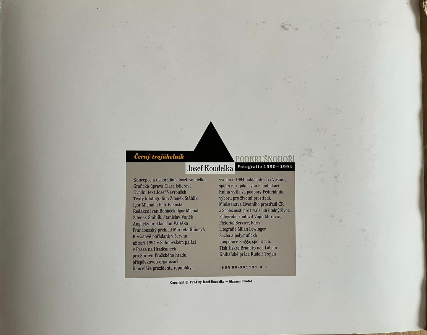 JOSEF KOUDELKA: BLACK TRIANGLE (preowened)